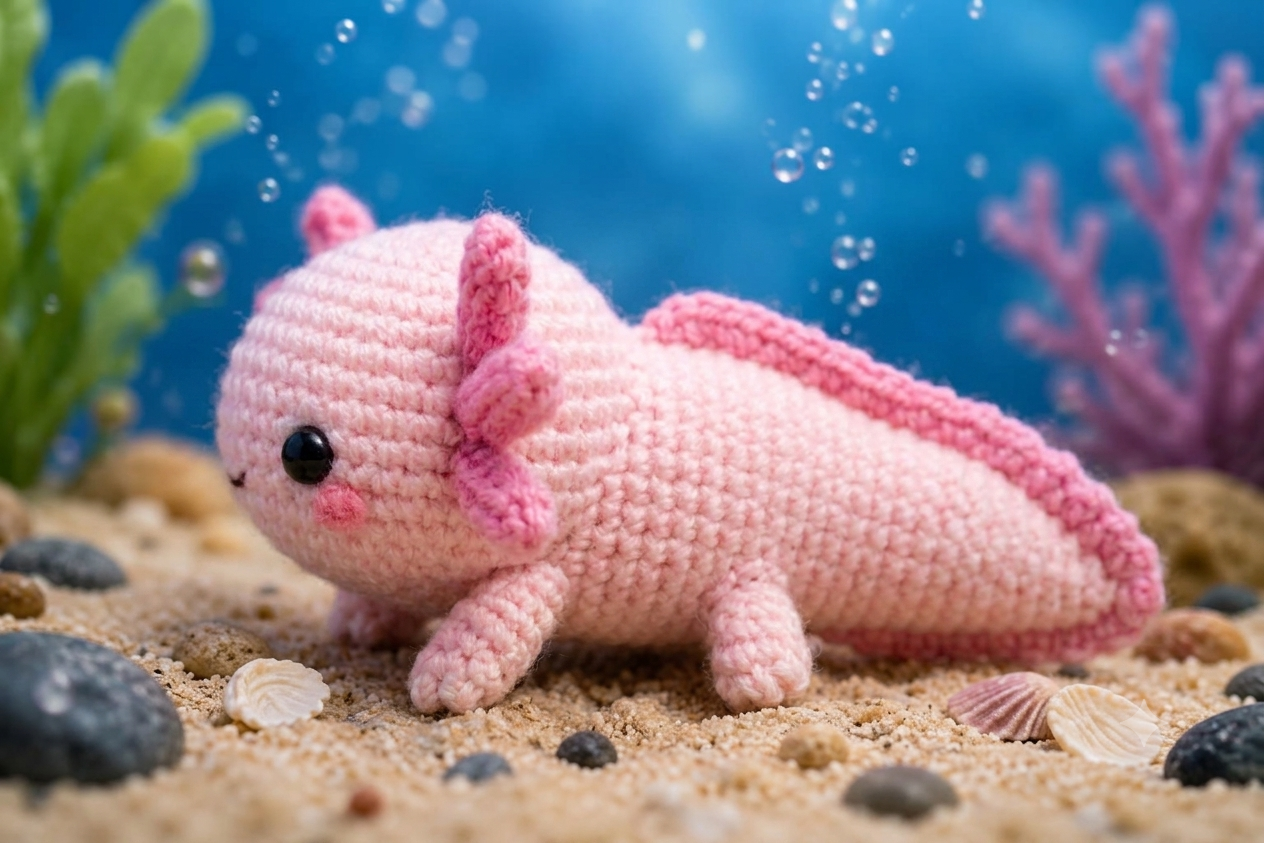 Pink Axolotl step tutorial view